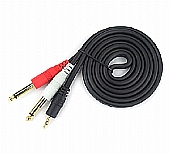 TY-1383 3.5mm Male to -2x6.35mm Male  HIFI audio cable